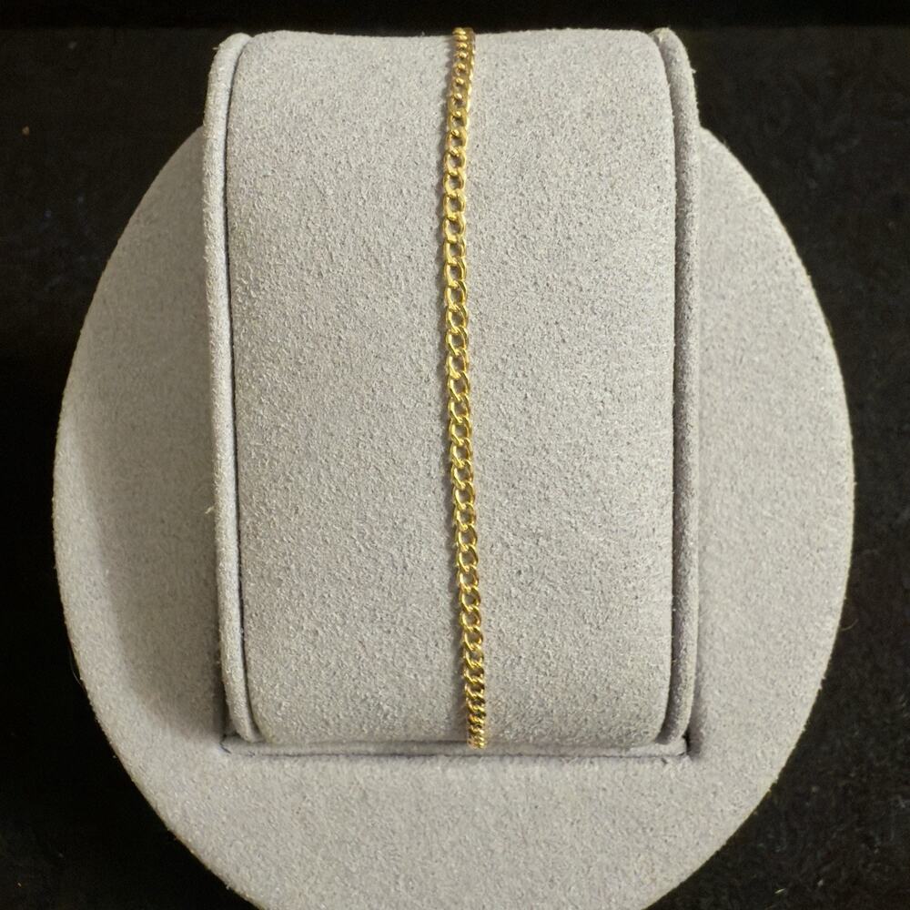 10k Solid Yellow Gold 7in Cuban Link 1.9mm Bracelet ~ NEW